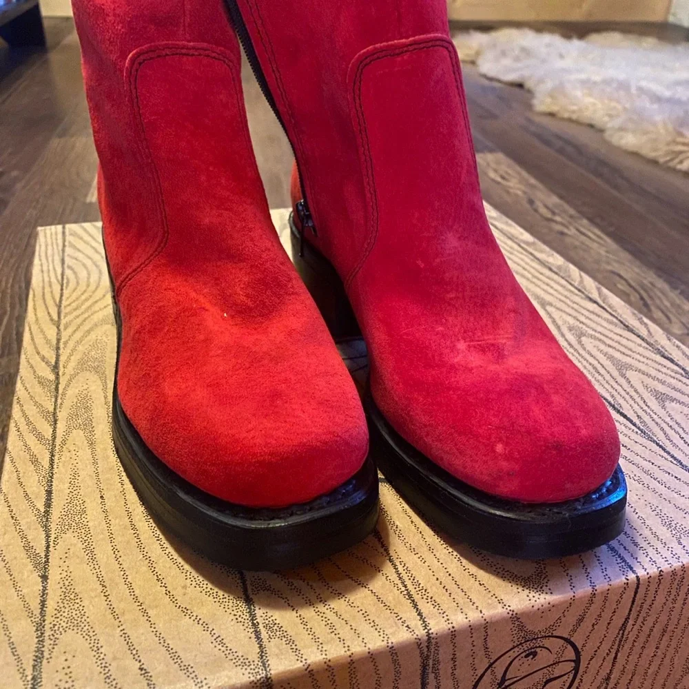 Durango Women's suede Red Ankle Boots - Picture 3 of 8